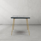 Thaddeus Vintage Style Metal Frame Dining Table 64" - thebelacan
