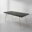 Thaddeus Vintage Style Metal Frame Dining Table 64" - thebelacan