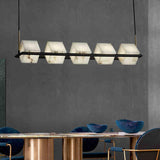 Terry Alabaster Cubic Island Chandelier
