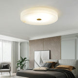 Alabaster Flush Mounted Round Led Chandelier - thebelacan