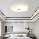 Alabaster Flush Mounted Round Led Chandelier - thebelacan