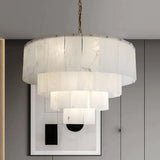 Alabaster Multi-Layer Modern Round Chandelier 31" - thebelacan