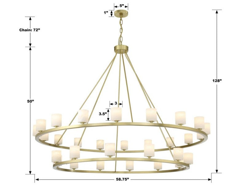 Aragon 30 Light Chandelier Alabaster - thebelacan