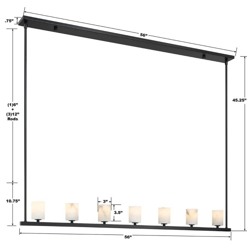 Aragon 7 Light Chandelier Alabaster - thebelacan