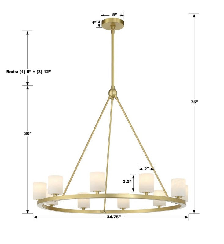 Aragon 12 Light Chandelier Alabaster - thebelacan