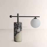 AuraVessel Balance-Arm Marble Base Globe Table Lamp - thebelacan