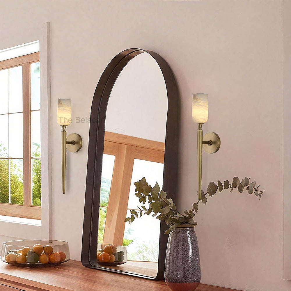 Axis Alabaster 1 Light Wall Sconce 21.6H - thebelacan