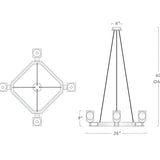Bifrons Contemporary 4-Lights Dining Square Pendant - thebelacan
