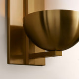 Briar Alabaster Bowl Wall Sconce with Brass Backplate