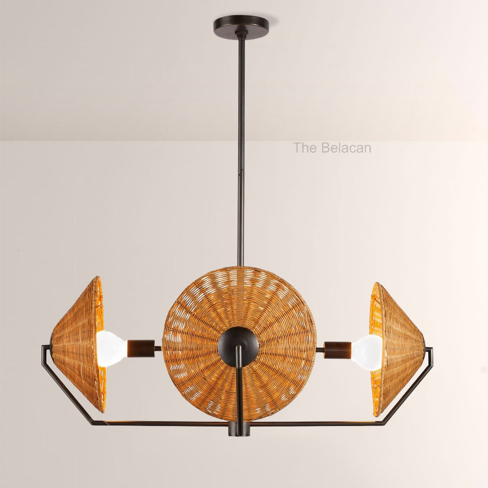 Camilla Round Rattan Chandelier - thebelacan