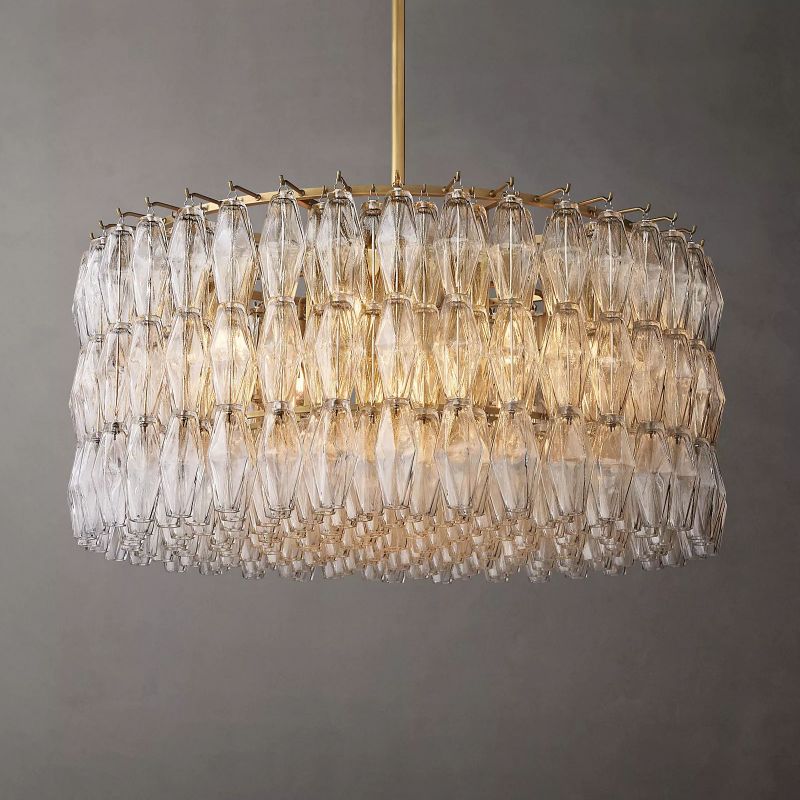 Chara Clear Glass Round Chandelier 37" - thebelacan