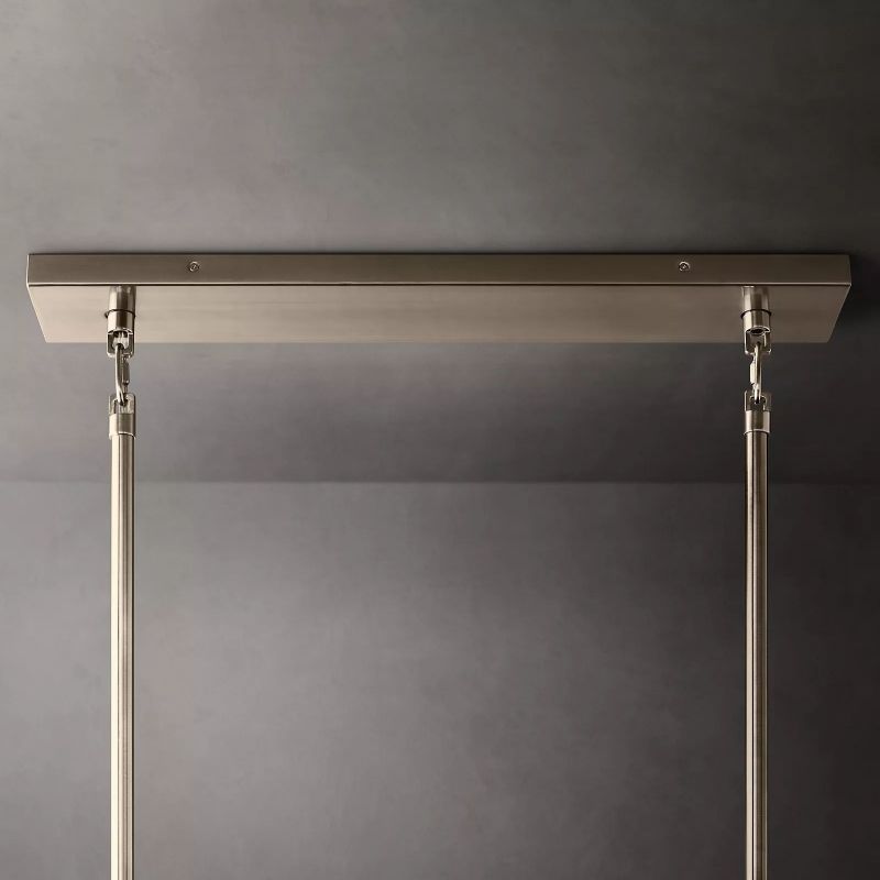 Chara Clear Glass Tiered Rectangular Chandelier 54" - thebelacan