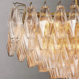 Chara Clear Glass Tiered Rectangular Chandelier 54" - thebelacan