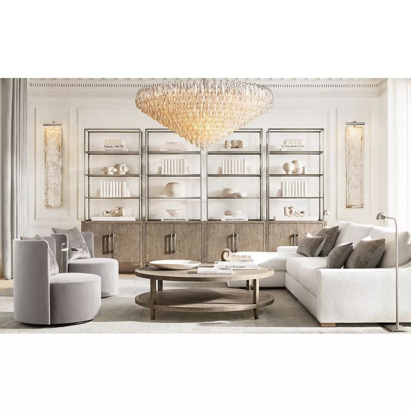 Chara Clear Glass Tiered Round Chandelier 37" - thebelacan