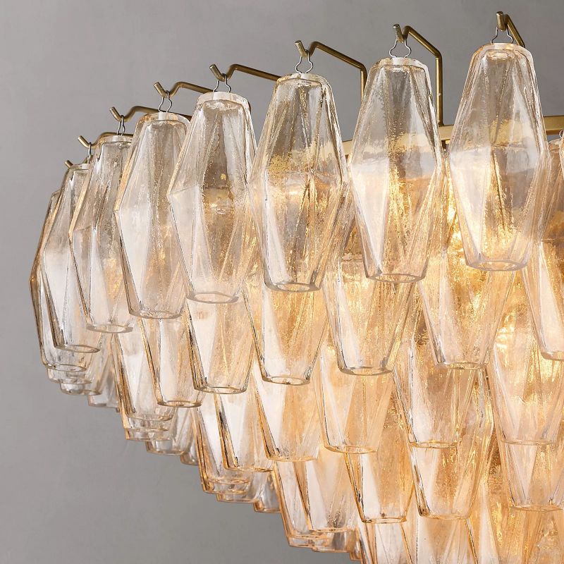 Chara Clear Glass Tiered Round Chandelier 37" - thebelacan