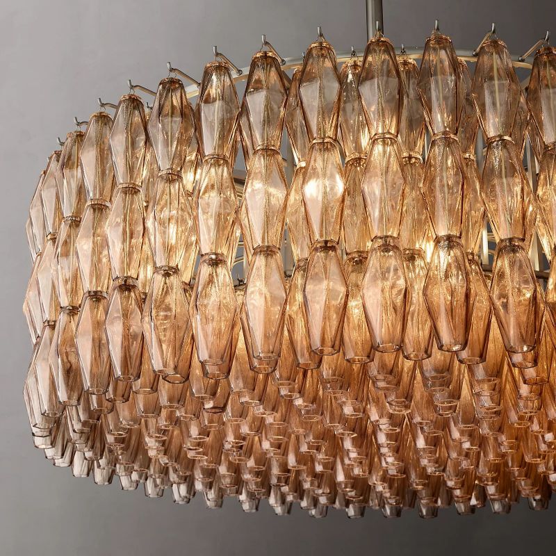Chara Smoke Glass Round Chandelier 47" - thebelacan