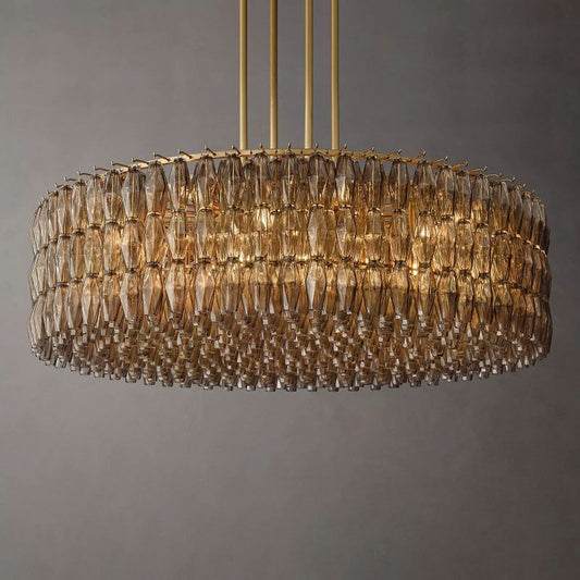 Chara Smoke Glass Round Chandelier 62" - thebelacan