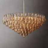Chara Smoke Glass Tiered Round Chandelier 37" - thebelacan