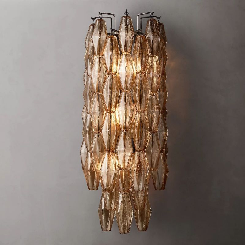 Chara Smoke Glass Grand Wall Sconce - thebelacan