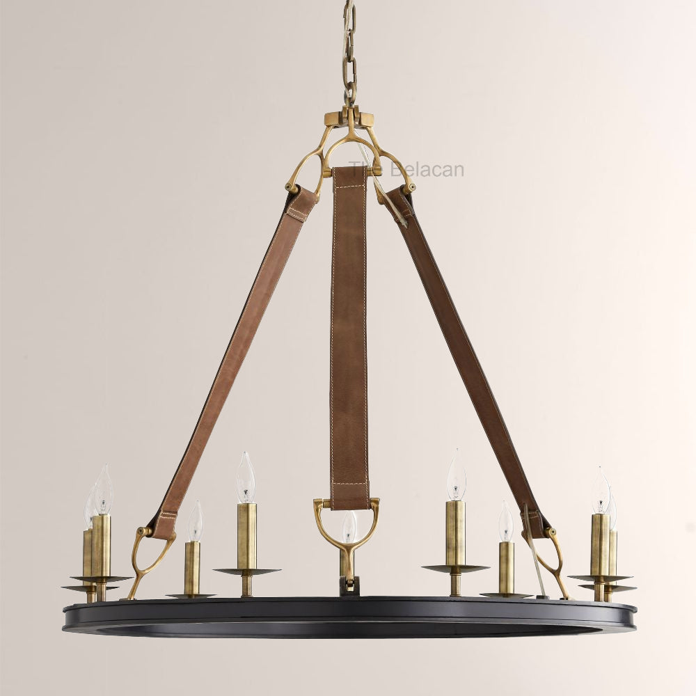 Cherton Round Leather Chandelier - thebelacan