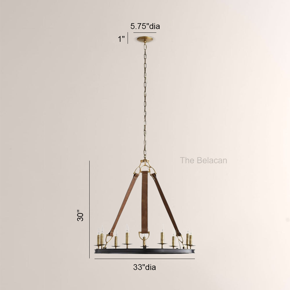 Cherton Round Leather Chandelier - thebelacan