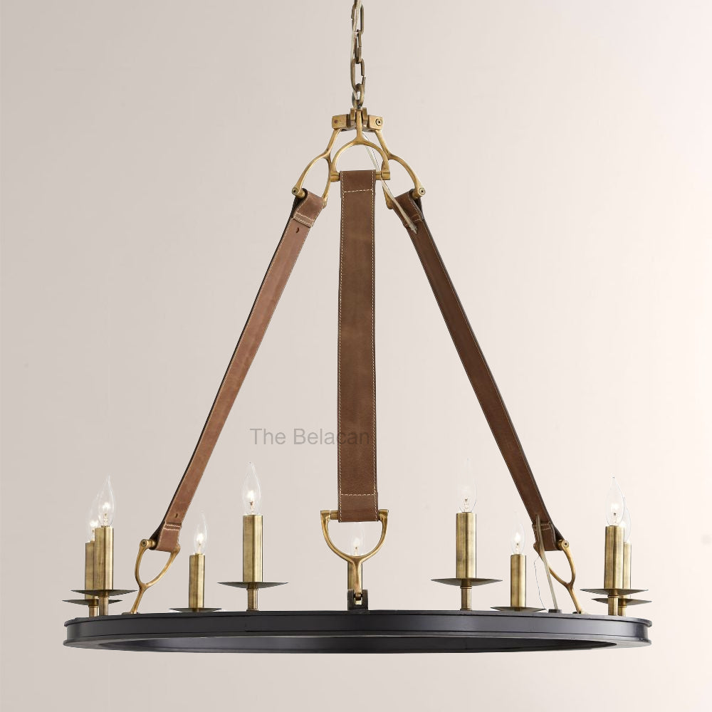 Cherton Round Leather Chandelier - thebelacan