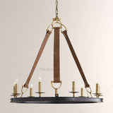 Cherton Round Leather Chandelier - thebelacan