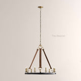 Cherton Round Leather Chandelier - thebelacan