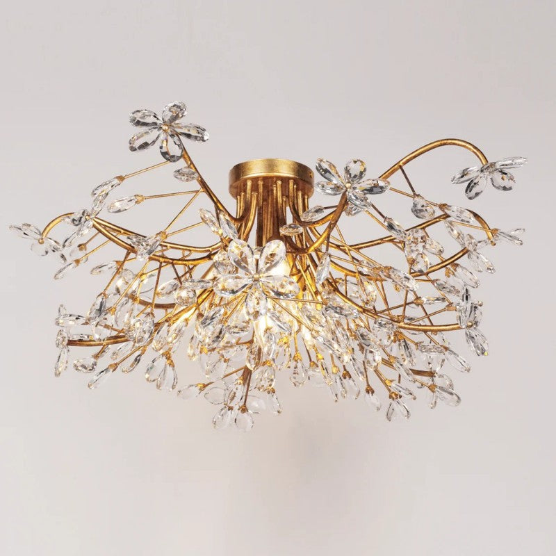 Customized Crystal Flowers Fiore Flushmount 40" - thebelacan