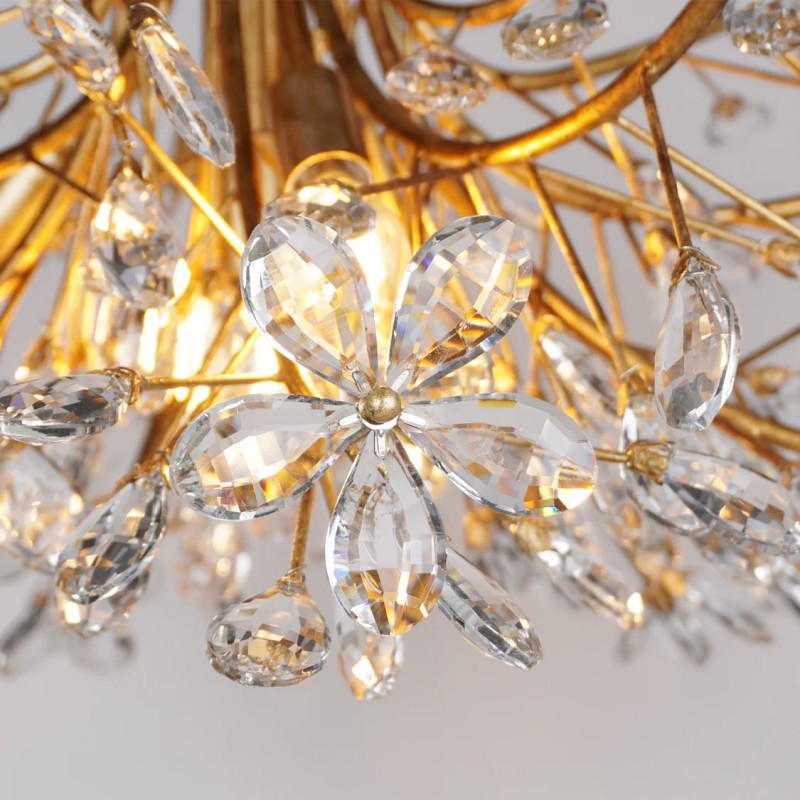 Customized Crystal Flowers Fiore Flushmount 40" - thebelacan