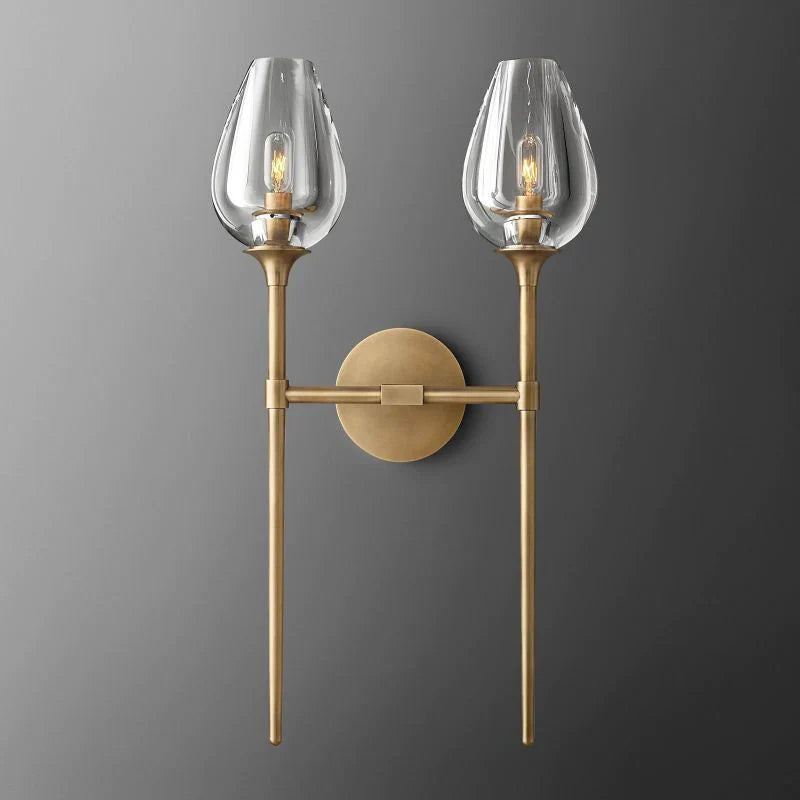 Crystal Tulip Double Wall Sconce - thebelacan