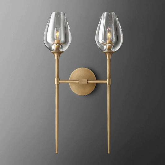 Crystal Tulip Double Wall Sconce - thebelacan