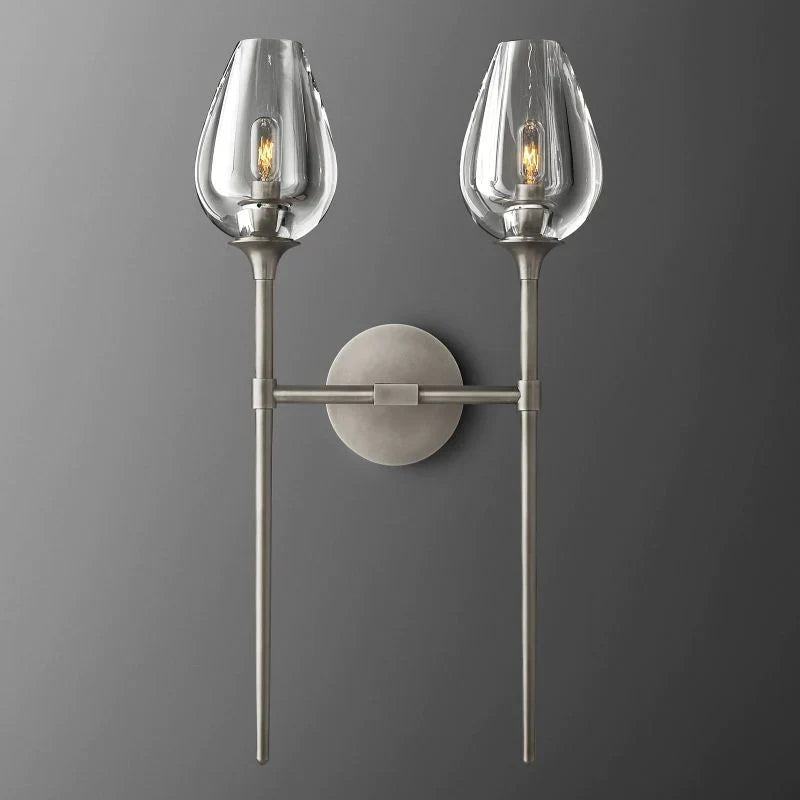 Crystal Tulip Double Wall Sconce - thebelacan