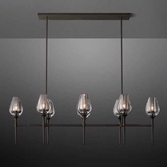 Crystal Tulip Linear Chandelier 52'' - thebelacan