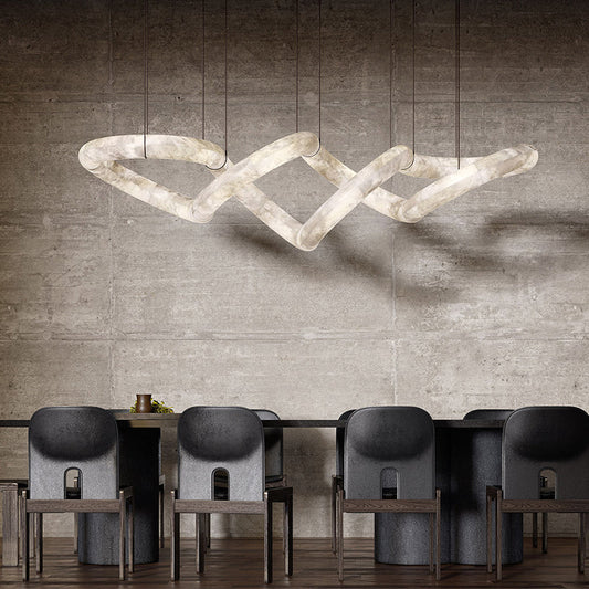 Designer Symmetrical Alabaster Chandelier