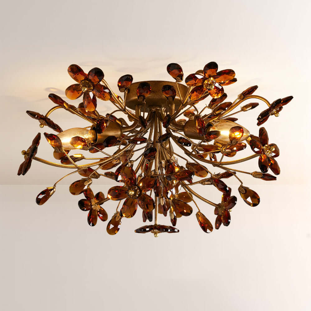Fiora Crystal Floral Flush Mount