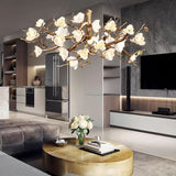 Flower Bloom Branch Brass Chandelier - thebelacan