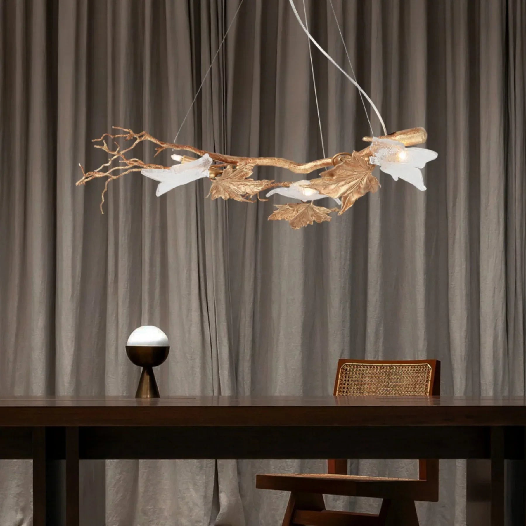 Folio Branch Brass Chandelier - thebelacan