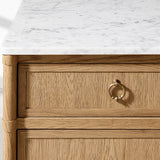 Fraboutiq Marble Double-Door Sideboard with Drawers - thebelacan