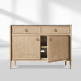 Fraboutiq Marble Double-Door Sideboard with Drawers - thebelacan