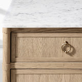 Fraboutiq Marble Double-Door Sideboard with Drawers - thebelacan