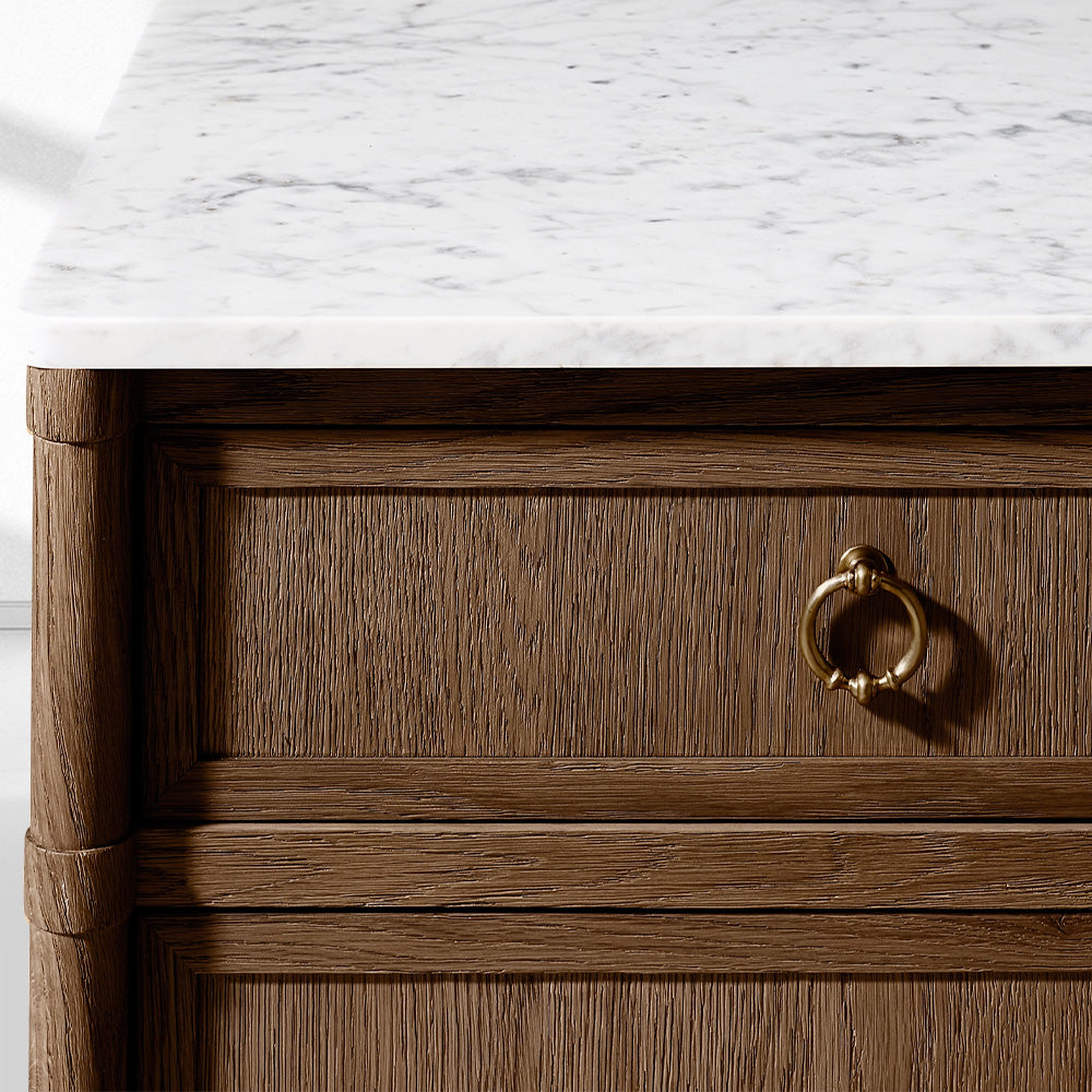 Fraboutiq Marble Double-Door Sideboard with Drawers - thebelacan