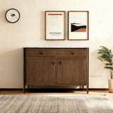 Fraboutiq Marble Double-Door Sideboard with Drawers - thebelacan