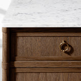 Fraboutiq Marble Double-Door Sideboard with Drawers - thebelacan