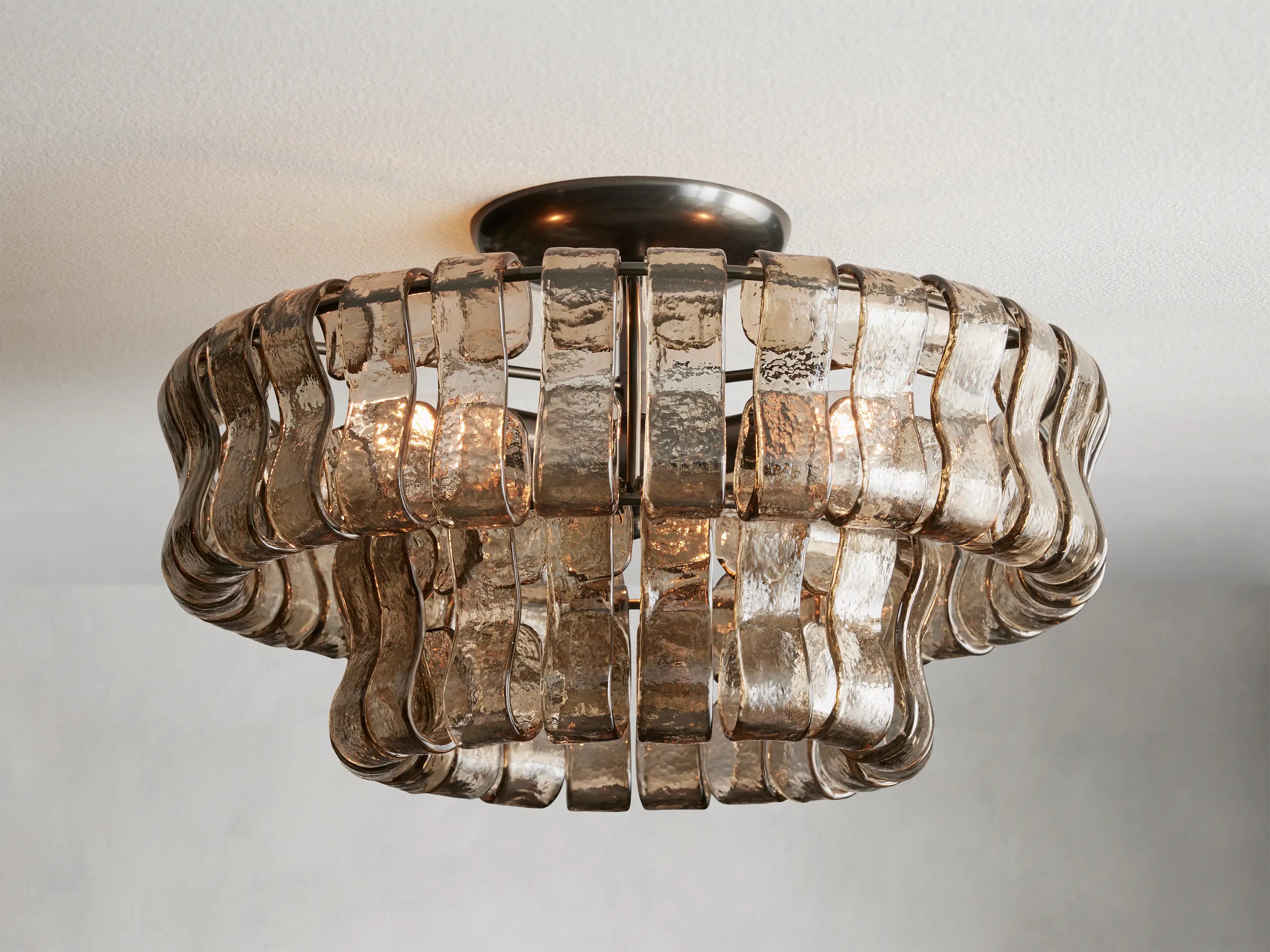 Lime 2-Tier Glass Round Flushmount 18" - thebelacan