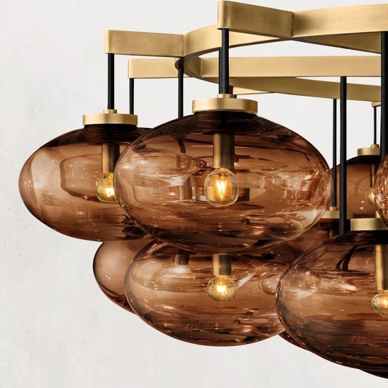 Glass Globe Round Chandelier 60" - thebelacan