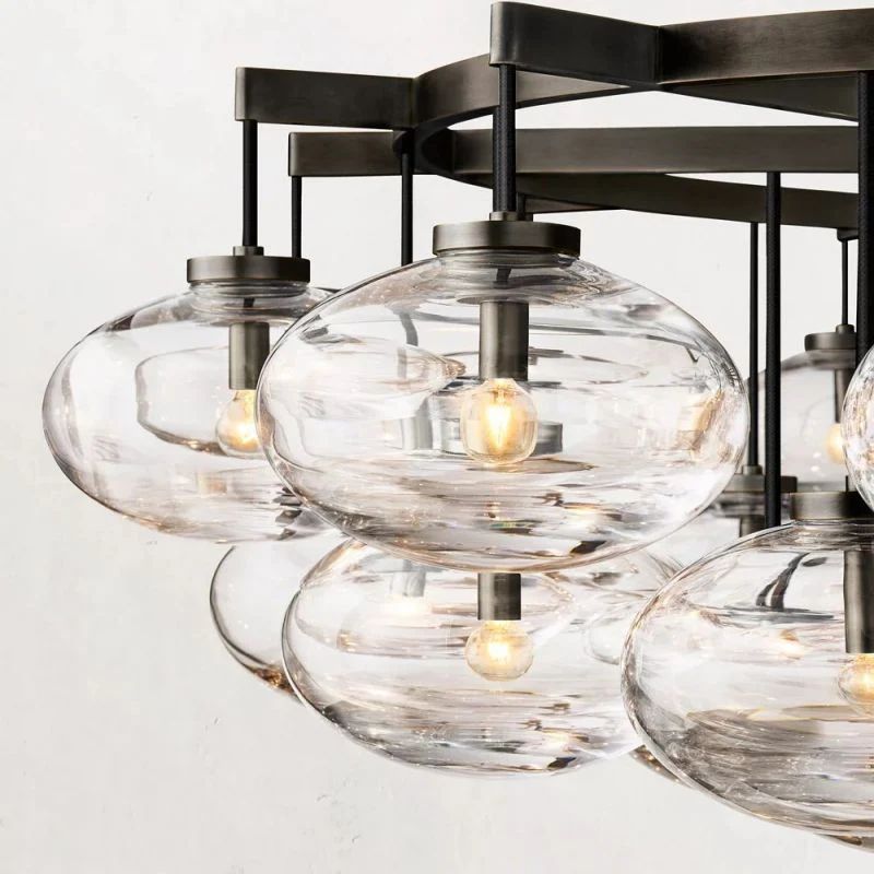Glass Globe Round Chandelier 60" - thebelacan