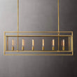 Beckman Glass Lantern Rectangular Chandelier 54" - thebelacan
