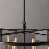 Beckman Glass Lantern Modern Round Chandelier 33" - thebelacan