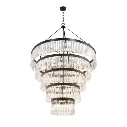 Grent 5-Tier Round Crystal Chandelier 48" - thebelacan